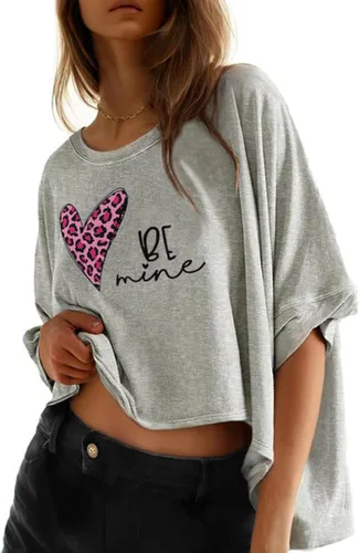 Miniatura 17 de Dokotoo -Camisetas de verano para mujer, color liso, holgadas, de gran tamaño, básicas