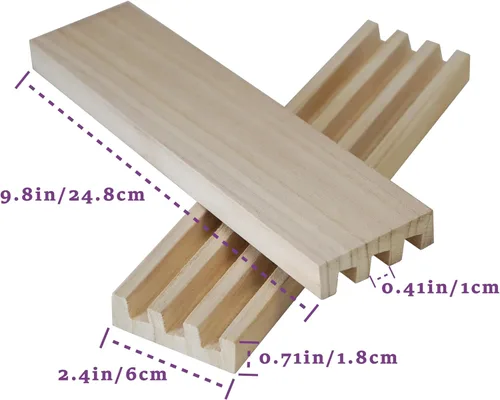Miniatura 4 de DNB - Bandejas de madera para dominó, juego de 8 soportes, 3 ranuras por soporte, dominó no incluido
