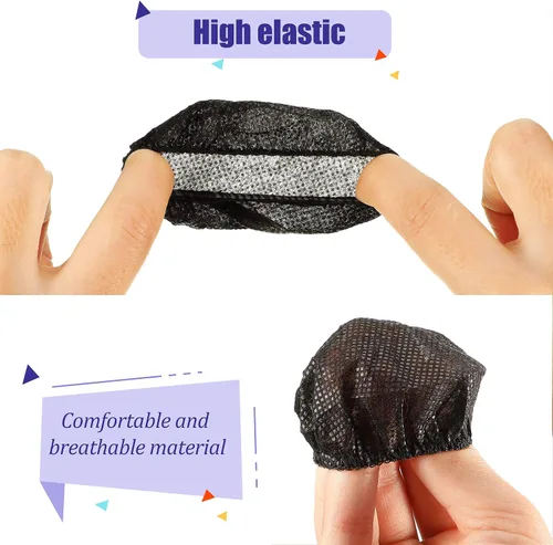 Miniatura 3 de BBTO 100 fundas para oídos, desechables, sanitarias, no tejidas, elásticas, aptas para la mayoría de los auriculares (2.4 pulgadas, negro)