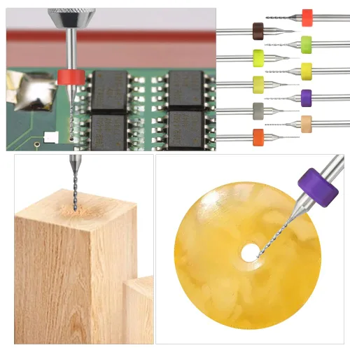 Miniatura 7 de 20pcs PCB placa de circuito de impresión de carburo de acero de tungsteno micro brocas conjunto vástago 0.004 in a 0.039 in (2cada)