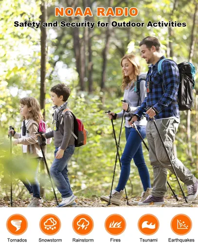 Miniatura 6 de Walkie Talkies de largo alcance para adultos de larga distancia, recargables, paquete de 4 con radios FRS de 2 vías, Waki Taki NOAA, VOX, batería