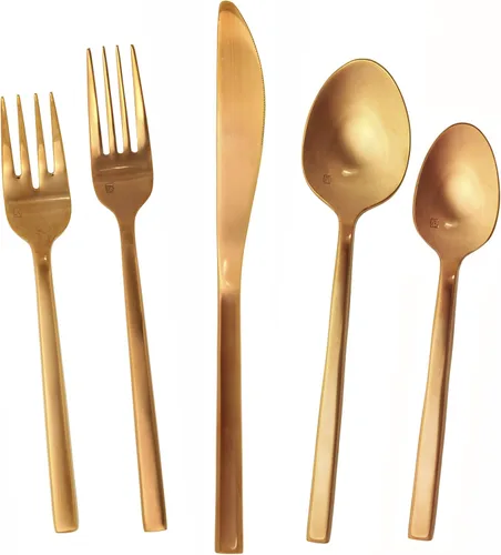 Miniatura 9 de FORTESSA Arezzo - Cubiertos de acero inoxidable 18/10, juego de 20 piezas con cuchillos de mesa, tenedores y cucharas (servicio para 4), apto