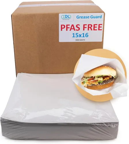 Miniatura 8 de IDL Packaging Hojas de papel a prueba de grasa sin PFAS de 14 x 14 pulgadas, paquete de 4000, Kraft natural, forros para bandejas de alimentos aptos