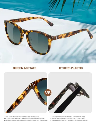 Miniatura 44 de Gafas de sol polarizadas para mujer con protección UV para mujer, a la moda, grandes sombras con marco de acetato BC2110