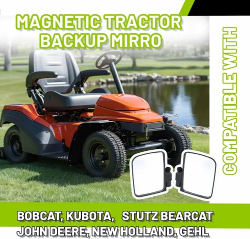 Miniatura 2 de KUAFU Espejos magnéticos universales para tractor, compatibles con Kubota John Deere, cortacésped de giro cero, espejos laterales traseros negros, 2