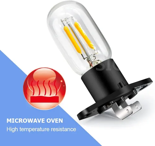 Miniatura 2 de Ruiandsion Bombilla de microondas Z187 Base 110V 120V 25W Bombilla LED para microondas universal, lámpara de horno en forma de pera, amarilla