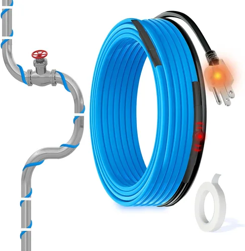 MAXKOSKO Cable calefactor de 100 pies, 120 V para protección contra la congelación de tuberías, cinta térmica autorregulable para tuberías de agua