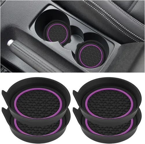 Miniatura 13 de HZEL Posavasos Portavasos para Automóvil, 4PCS Almohadillas Antideslizantes Impermeables para Botellas de Agua de Vehículos, Alfombrillas Empotradas