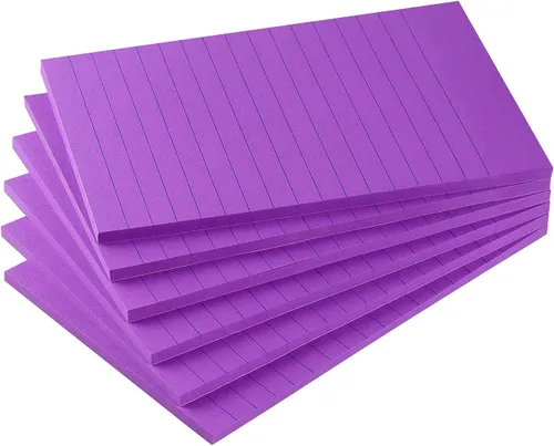 Miniatura 11 de Early Buy - Blocs de notas adhesivas con líneas 4x6, notas autoadhesivas de 6 colores brillantes, 6 blocs, 45 hojas/bloc