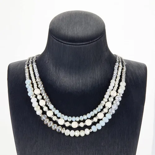 Miniatura 3 de Collar a capas con cristal para mujer, gargantilla con cadena de plata gruesa, regalo de cumpleaños para mujer