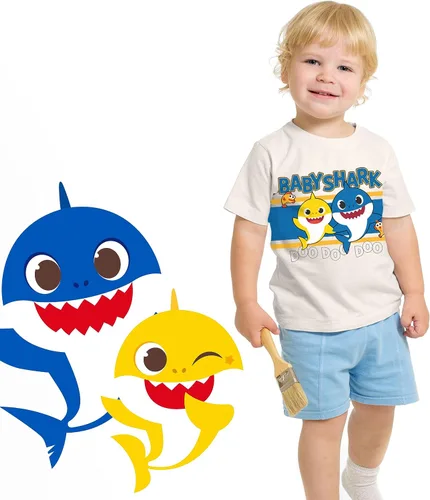 Miniatura 2 de Nickelodeon Baby Shark - Camiseta gráfica para niños pequeños (paquete de 3) con camiseta de personaje familiar de mamá y papá, trajes para niños