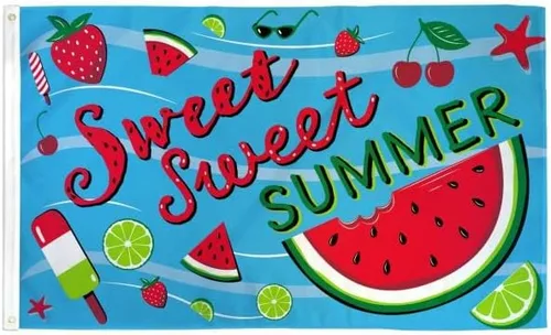 Bandera de verano dulce de 3 x 5 pies, para decoración del hogar, fiestas, eventos, bandera de verano de bienvenida