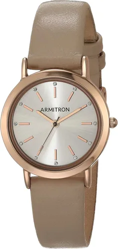Miniatura 2 de Armitron - Reloj de pulsera con correa de cuero con cristales Swarovski para mujer