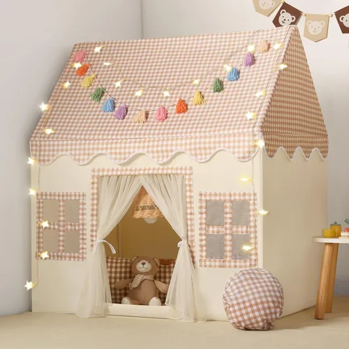 Miniatura 12 de Tienda de campaña para niños en el interior: con alfombra, guirnalda de borlas, tienda de campaña para niñas, casa de juegos para niños, juguetes