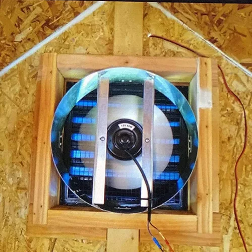 Miniatura 5 de Amtrak Solar Ventilador de escape de 80 vatios y 12 pulgadas, fabricado en Estados Unidos, montaje a dos aguas, acero galvanizado, impermeable