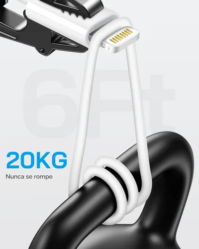 Miniatura 4 de Cargador Lightning para iPhone，[Certificado MFi] Cargador USB para teléfono con cable de carga de 6 pies para iPhone 14 13 12 11 Pro/Pro Max/SE