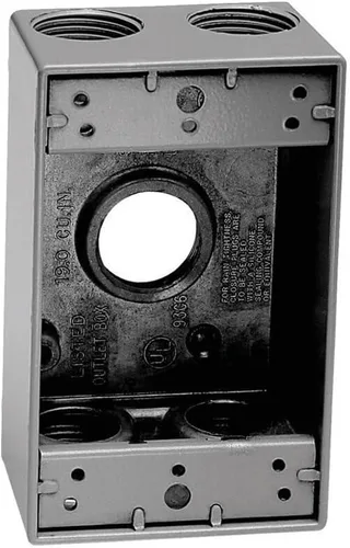 Miniatura 2 de Sigma Engineered Solutions 14251-5 1/2-Inch 5 Hole 1-Gang Caja resistente a la intemperie, gris
