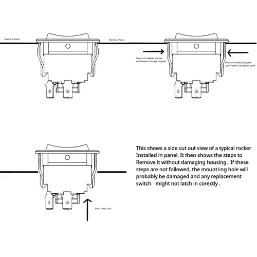 Miniatura 4 de IndusTec Interruptor basculante de polaridad inversa de motor de 20 AMP 12V CC, con retención y acoplamiento cableado