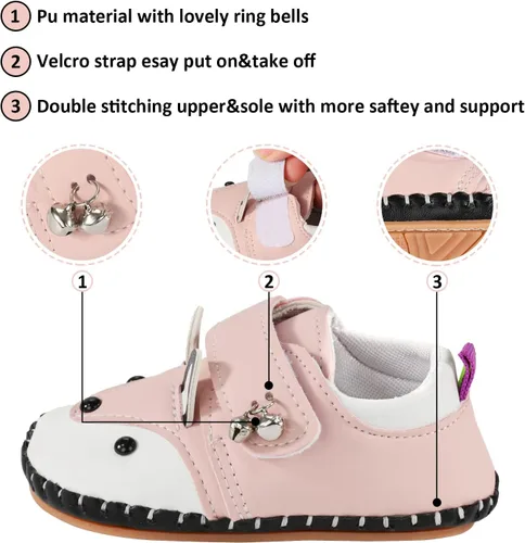 Miniatura 3 de SEBELLST Zapatos para bebés de 6 a 12 meses, 12-18 meses, zapatos para bebés recién nacidos de 0 a 6 meses, zapatos de cuna para bebé, zapatos