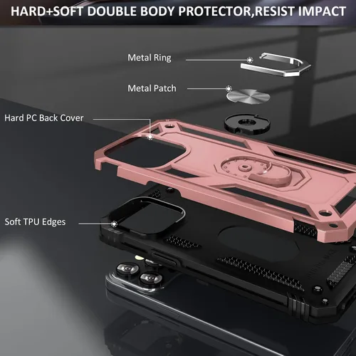 Miniatura 7 de ADDIT i Phone 13 Pro Max - Funda para iPhone 13 Pro Max, con anillo de soporte, soporte ajustable, grado militar, protección resistente, a prueba