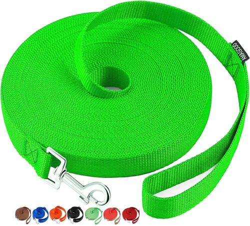 Miniatura 17 de AMAGOOD Correa larga para perro para entrenamiento de perros de 15, 20, 30, 50 y 100 pies de largo, para entrenamiento de perros medianos y Azul