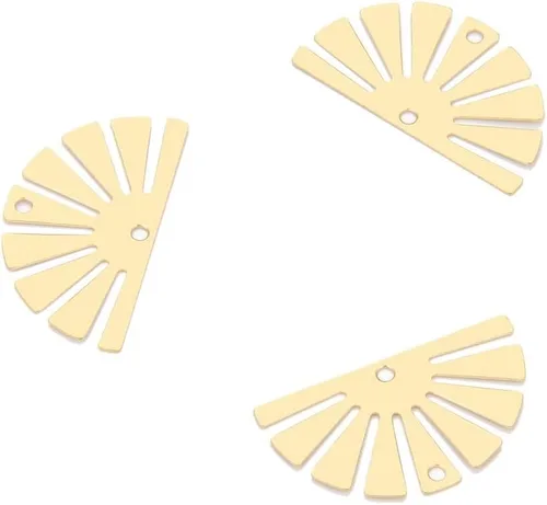 Miniatura 10 de Adabele - Conector de aro hexagonal de latón crudo de 0.78 pulgadas (0.787 in), con parte trasera abierta, bisel sin recubrimiento