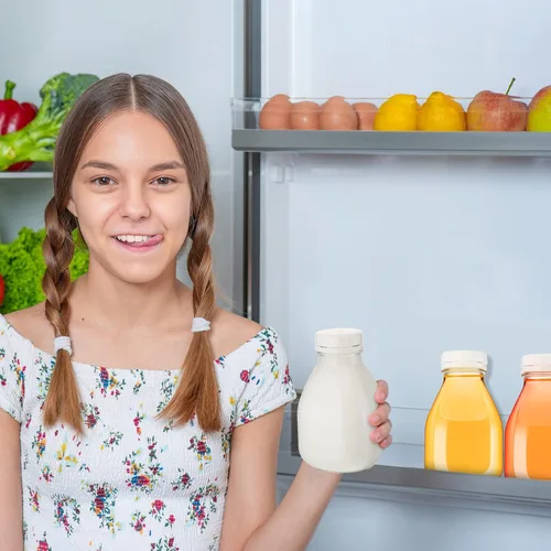 Miniatura 5 de 6 botellas de leche de vidrio con tapas, 16 onzas, reutilizables para leche de almendras, crema de café, fiestas y picnics