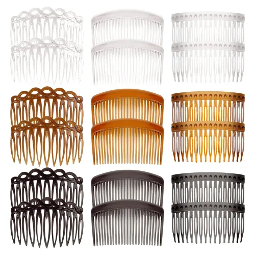 18 peines laterales franceses, peine decorativo de plástico con dientes, peines para el cabello, accesorios para mujeres, velo de boda para novia,