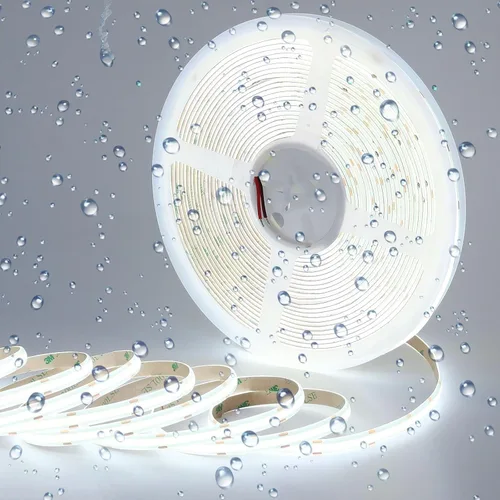 Miniatura 9 de GOMING Tira de luz LED COB de 32.8 ft/32.8 pies, 24 V, impermeable, IP65, blanco cálido, 3000 K, brillo uniforme, 3840 LED, CRI 93+, cinta de luces