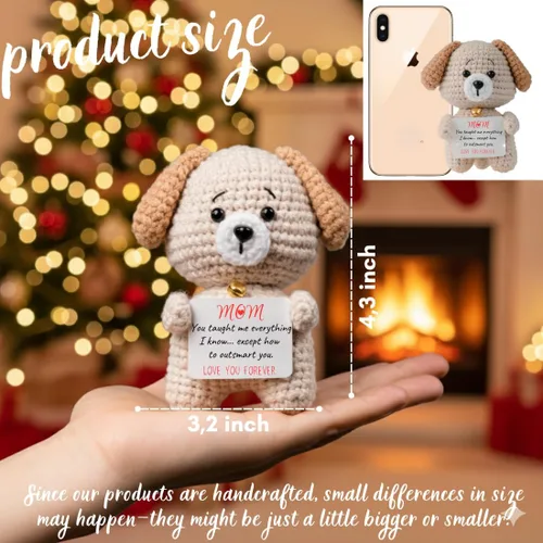 Miniatura 3 de POIVOCF Regalos para mamá de hija o hijo, recuerdo de cachorro hecho a mano con tarjeta de mensaje, lindo día de la madre, cumpleaños, para mamá