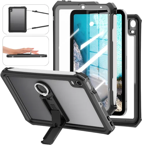Miniatura 4 de ShellBox Case Funda impermeable para iPad mini 4/5, funda protectora de cuerpo completo a prueba de golpes a prueba de polvo con soporte ajustable
