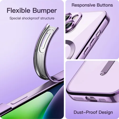 Miniatura 6 de JETech Funda transparente suave para iPhone 14 Plus de 6.7 pulgadas, protección completa para lente de cámara, compatible con carga inalámbrica