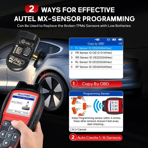 Miniatura 5 de Autel MaxiTPMS TS508WF Herramienta de programación TPMS, con $120 4 sensores Autel TPMS, WiFi 2026 Ver. de TS408S TS501 TS508 TS601