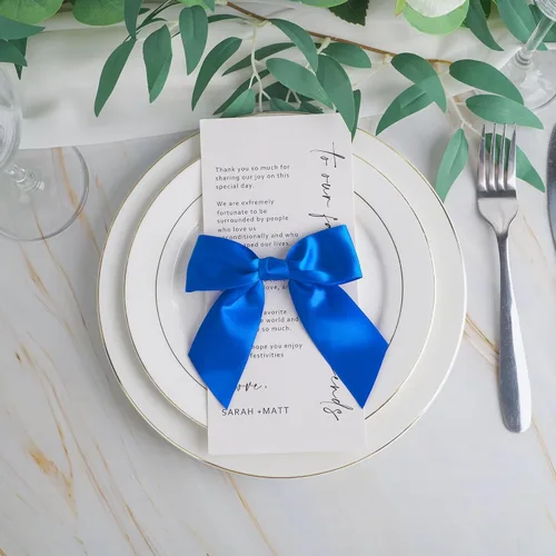 Miniatura 5 de AIMUDI Lazos de Satén Azul Real con Nudo Giratorio para Bolsas de Golosinas 4.5" Lazos Azules Pre-Atados para Envolver Regalos Lazos de Cinta Azul