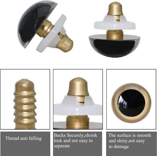 Miniatura 2 de ARTCXC 1 caja (20 unidades) ojos grandes de seguridad de plástico coloridos de 0.94 pulgadas con arandelas resistentes para muñecas, marionetas