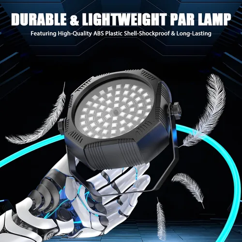 Miniatura 5 de Luz estroboscópica recargable, 60 LED RGB, mini luz intermitente, 30 W con batería estroboscópica con control remoto y modo de control activado por