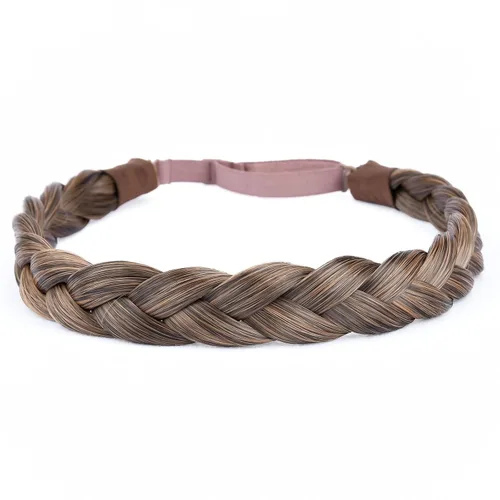 Miniatura 14 de Diadema clásica de cabello sintético trenzado, trenzas gruesas y anchas, extensión de cabello con elástico para mujeres y niñas, accesorio