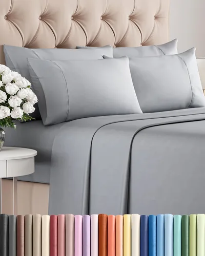 Miniatura 41 de Juego de sábanas Queen de 6 piezas, sábanas tamaño Queen, ropa de cama suave de lujo de hotel, refrescante, cómoda y transpirable, 1 encimera, 1 26