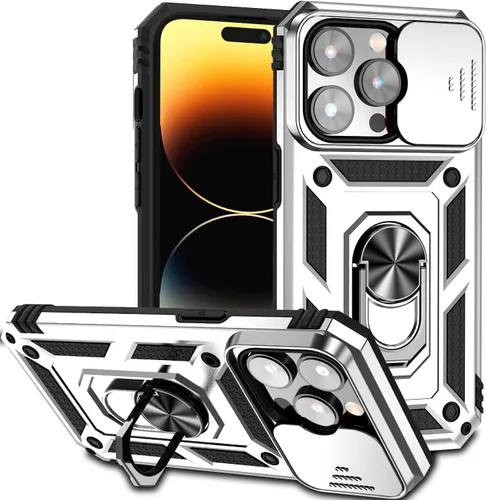 Miniatura 39 de Funda magnética compatible con iPhone 14 Pro de 6.1 pulgadas, funda magnética para iPhone 14 Pro con cubierta de cámara y soporte de grado militar