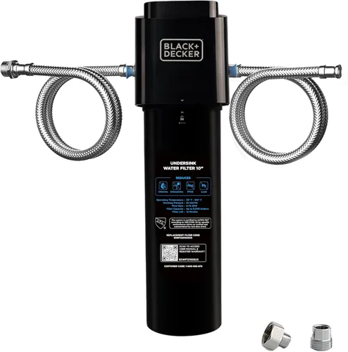 BLACK+DECKER Filtro de agua para debajo del fregadero de 10 pulgadas | Reduce cloramina, cloro, plomo, PFAS, mal sabor y olor, filtro de agua debajo
