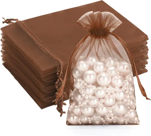 Miniatura 31 de G2PLUS Bolsas de organza con cordón de 4 x 6 pulgadas, 100 bolsas de organza azul aguamarina, bolsas de malla transparente para joyas, bolsa