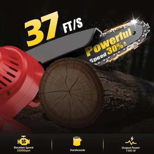 Miniatura 4 de Mini motosierra inalámbrica, compatible con batería Milwaukee M18, motosierra eléctrica sin escobillas de 6 pulgadas, motosierra de mano