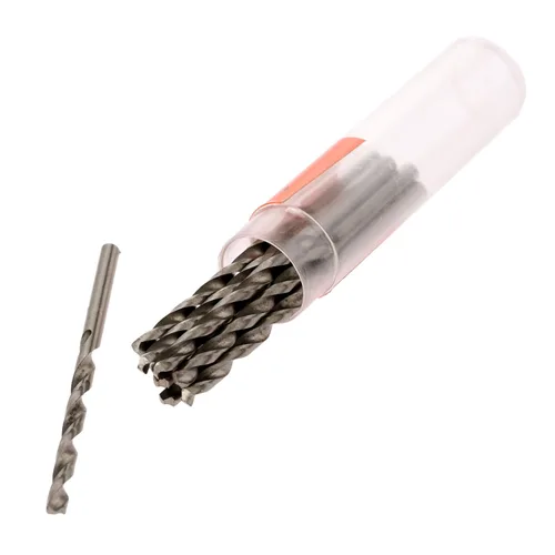 Miniatura 10 de Juego de 10 brocas giratorias, broca de cobalto de acero de alta velocidad de 0.039 in, vástago recto micro HSS HSS-4341 para metal duro, acero