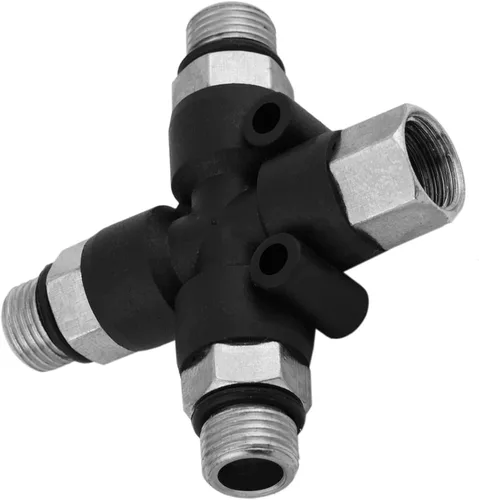 Miniatura 5 de Compresor de aerógrafo a adaptador de manguera de aerógrafo Conector divisor de 1/8 pulgadas BSP de 3 vías