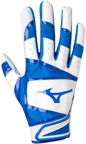 Miniatura 10 de Mizuno B-303 Guantes de béisbol para bateo Par Para adultos y jóvenes Palma de cuero de grano completo Inserciones AirMesh Solapas