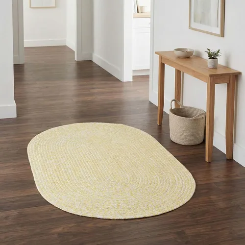 Miniatura 27 de Super Area Rugs Farmhouse - Alfombra trenzada de algodón reversible para cocina, gris y blanco, 4 x 6 pies, ovalada