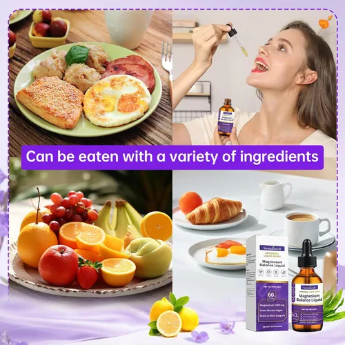 Miniatura 7 de Gotas líquidas de magnesio de 1500 mg de alta absorción, suplemento cerebral para concentrarse en la memoria, sueño, sin azúcar, vegano, 2.04 onzas