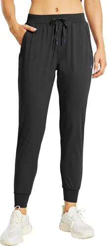 Haimont Pantalones deportivos para correr para mujer con bolsillos con cremallera, ligeros, atléticos, para entrenamiento, pantalones casuales
