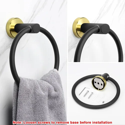 Miniatura 5 de NearMoon Anillo de Toalla de Baño, Accesorios de Ferretería de Baño - Soporte de Toalla de Mano de Acero Inoxidable Engrosado para Baño, Colgador