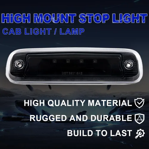 Miniatura 5 de PIT66 3ª luz de freno LED, compatible con Jeep Cherokee 97-01, luces traseras de carga para techo trasero, lente transparente, carcasa negra 99-04